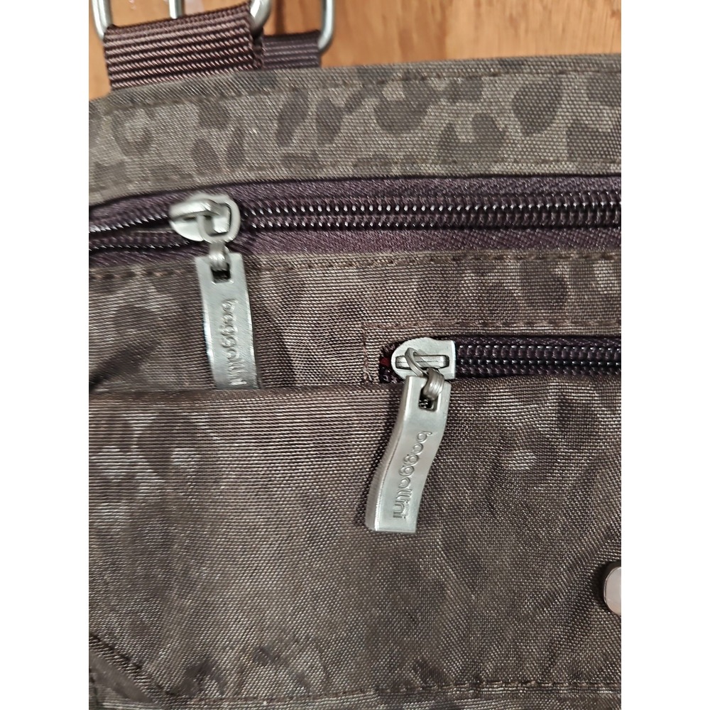 Baggallini Purse Shoulder Strap Multi Pocket Cheetah Print Brown - Picture 7 of 15